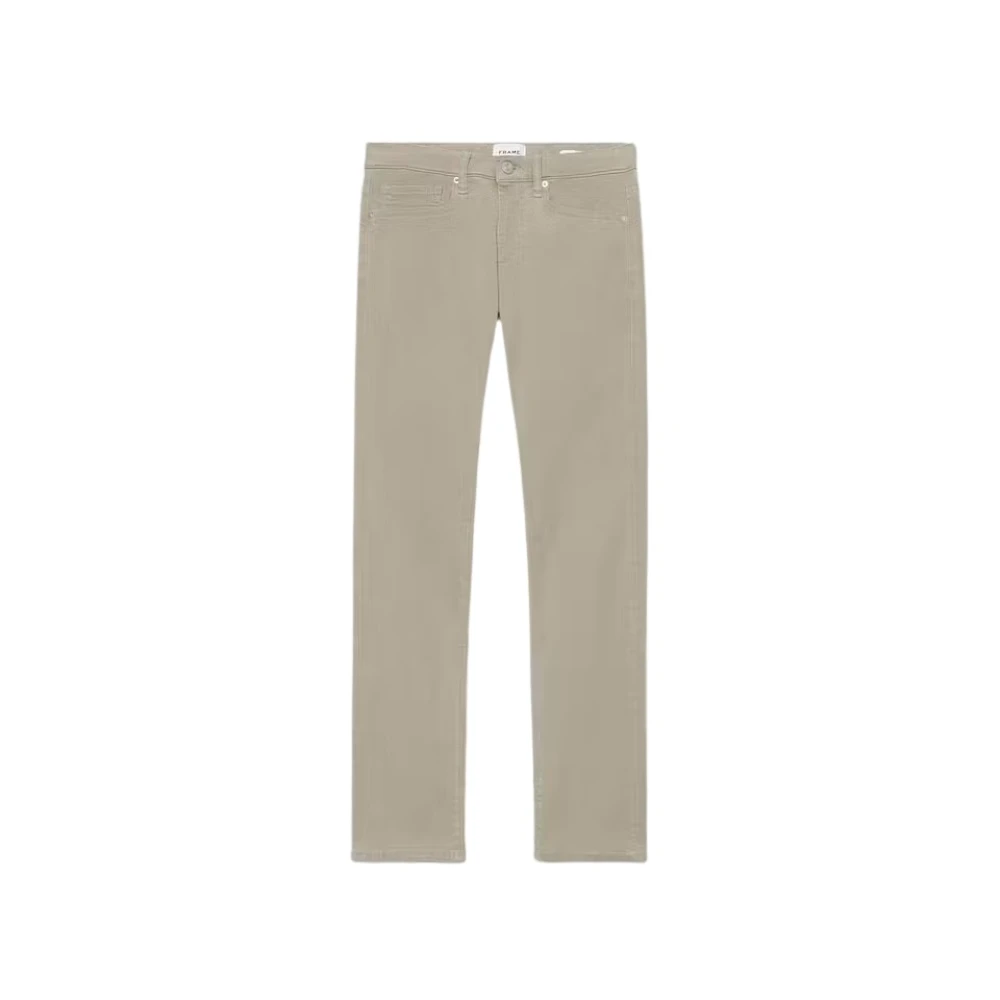 Frame Slim Mid Rise Denim Broek Beige Heren