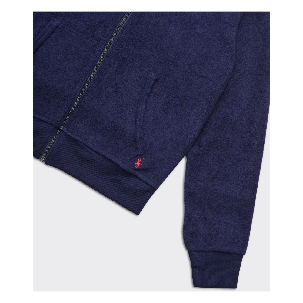 Ralph Lauren Sweatshirt Mock Zip Blauw Marine Blue Heren