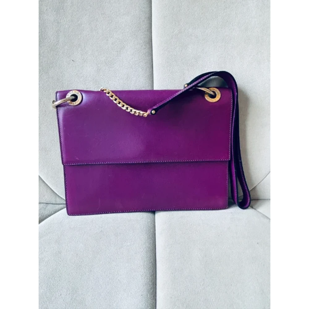 Celine Vintage Pre-owned Leather celine-bags Purple Dames