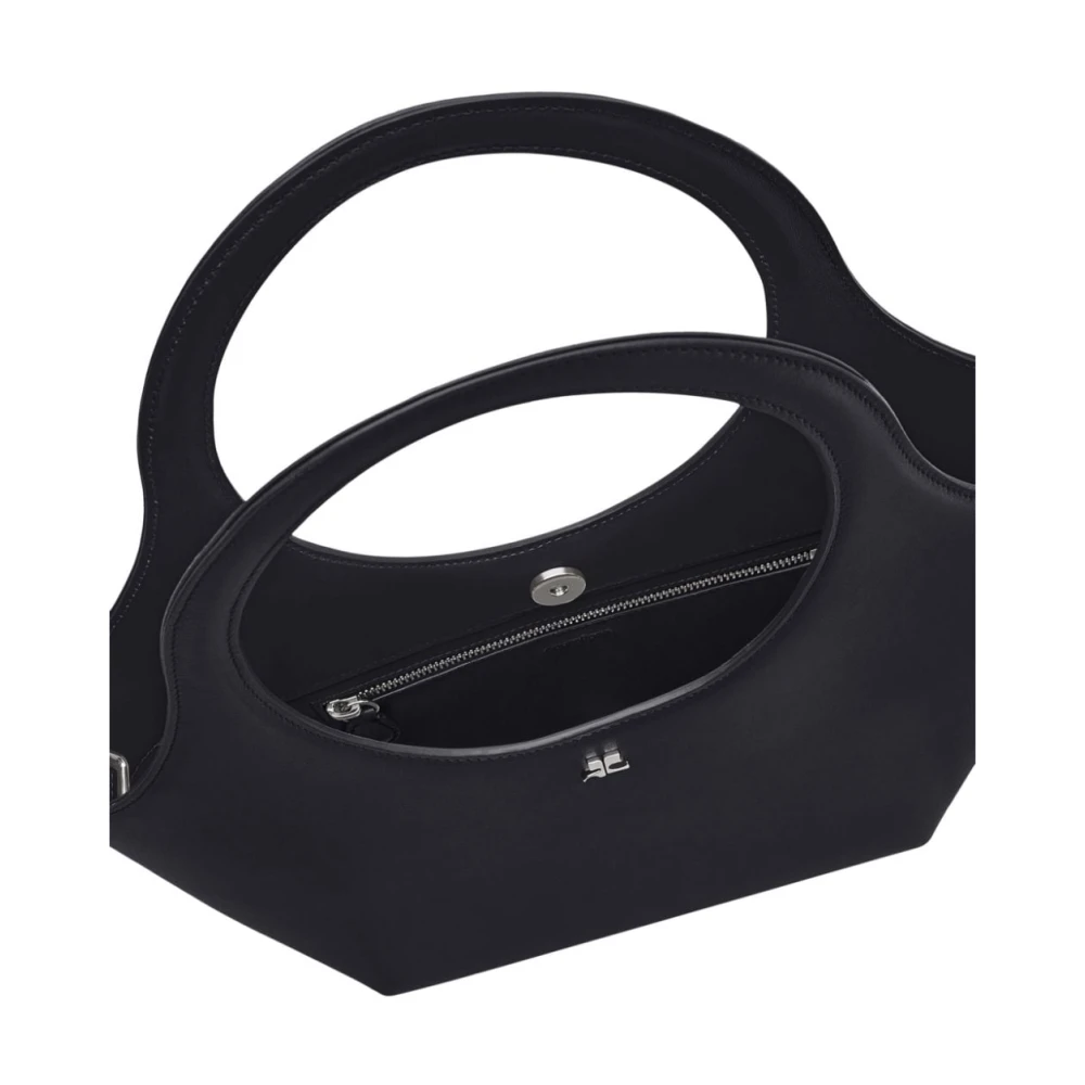 Courrèges Zwarte Leren Tote Tas Black Dames