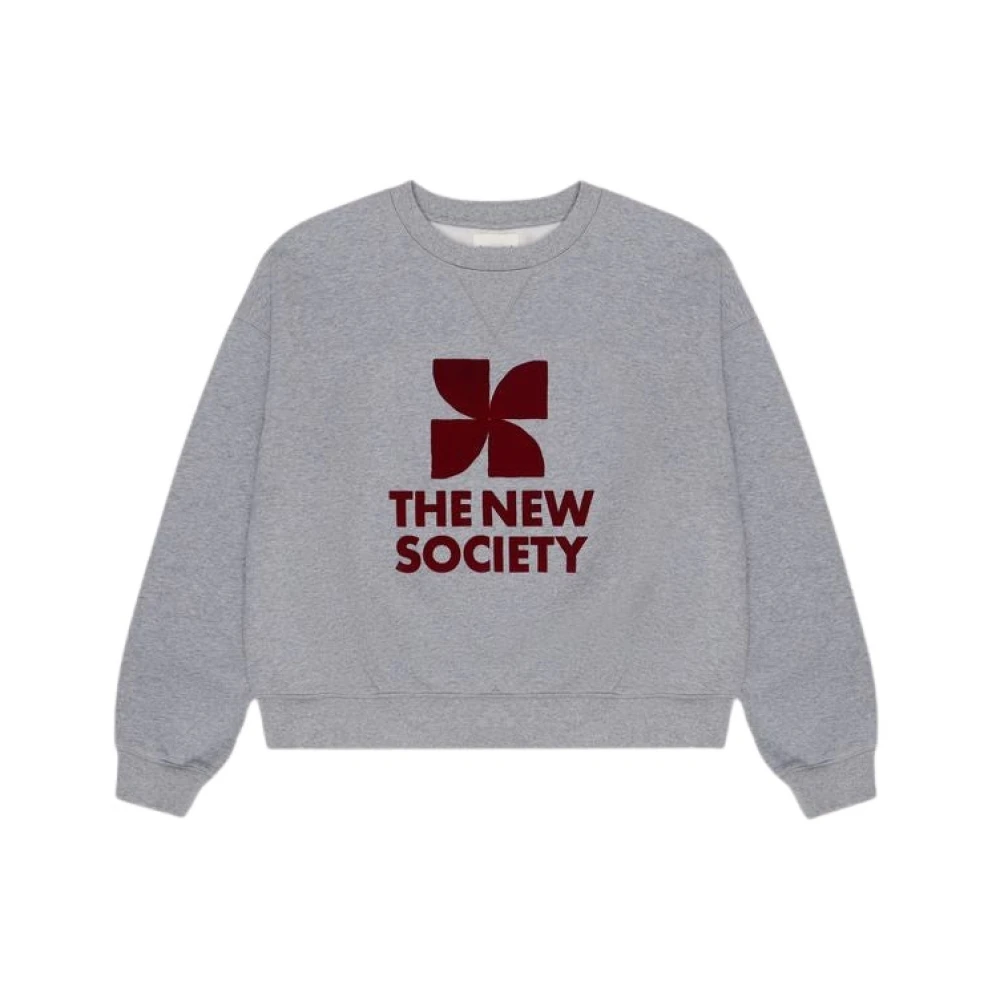 The New Society Gezellig Space Woman Sweater Mist Melange Gray Dames