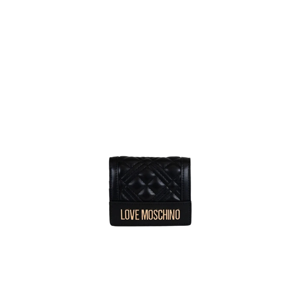 Love Moschino Women's Black Quilted Wallet - Wallets & Cardholders - One Size - Accessories