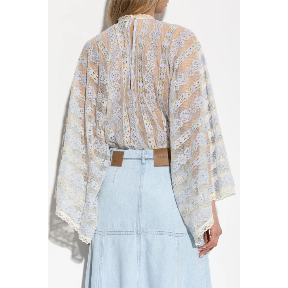 Munthe Bloemmotief body Sycha Blue Dames