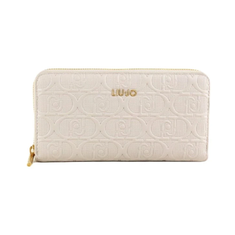 Liu Jo Champagne Synthetische Portemonnee Rits Sluiting Beige Dames