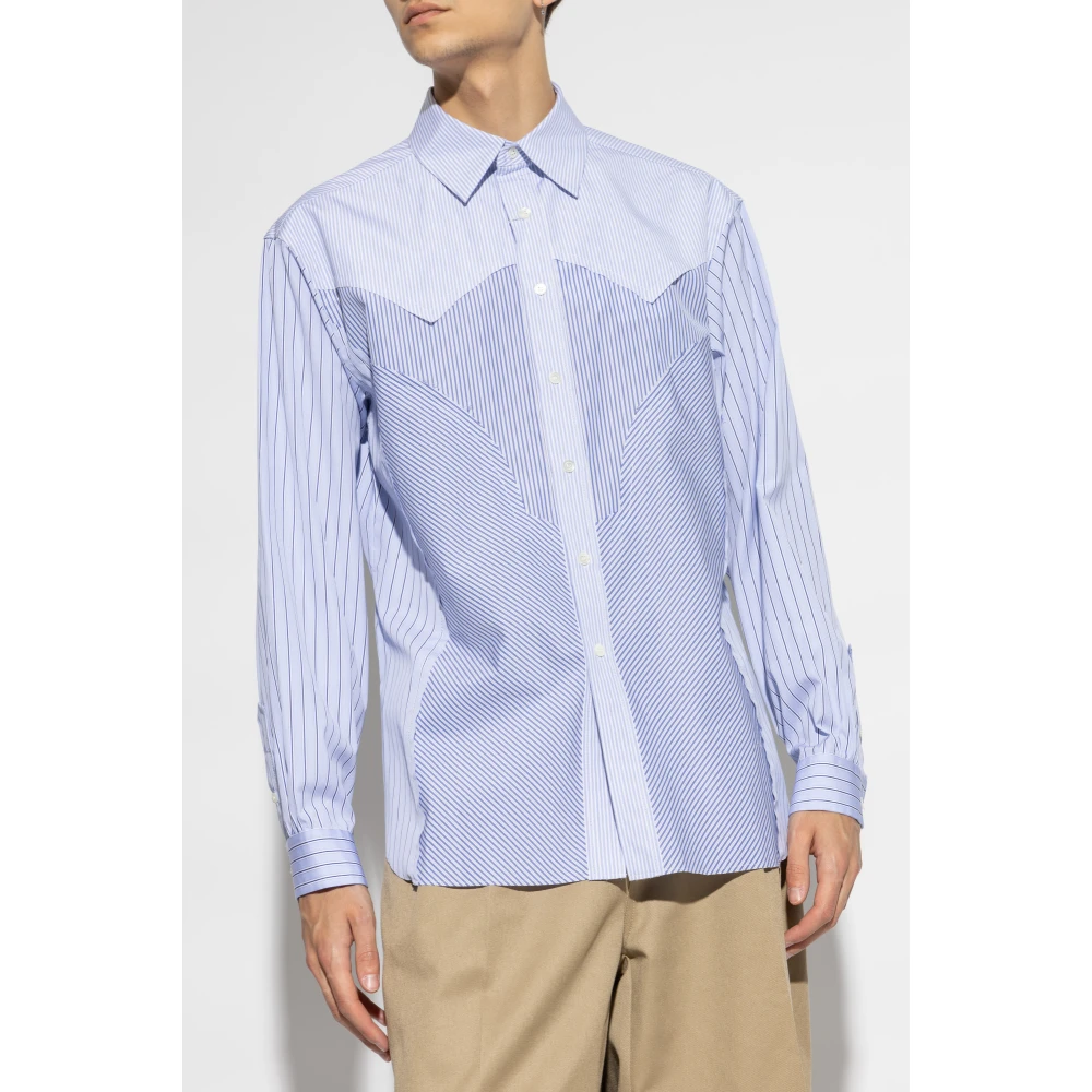 Maison Margiela Overhemd met streepmotief Blue Heren