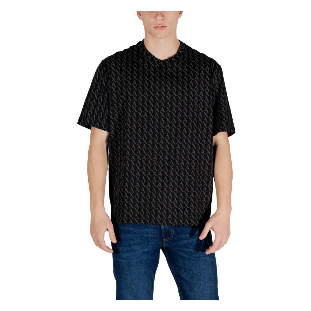 Armani Exchange Zwarte Katoenen Ronde Hals T-shirt Black Heren