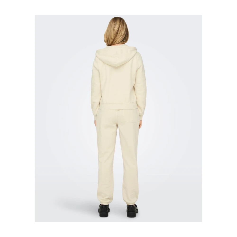 Only Hoodie met rits en lange mouwen voor dames Beige Dames