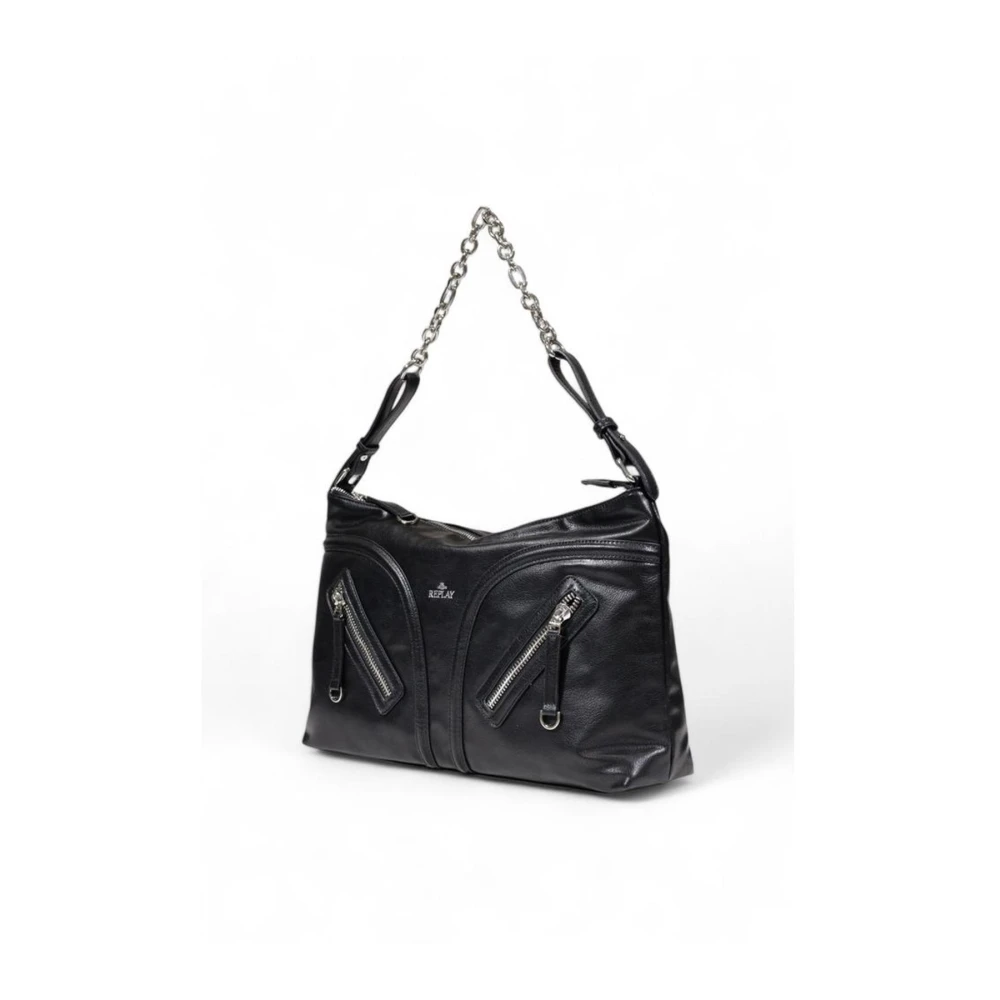 Replay Stijlvolle Polyester Handtas Dames Collectie Black Dames