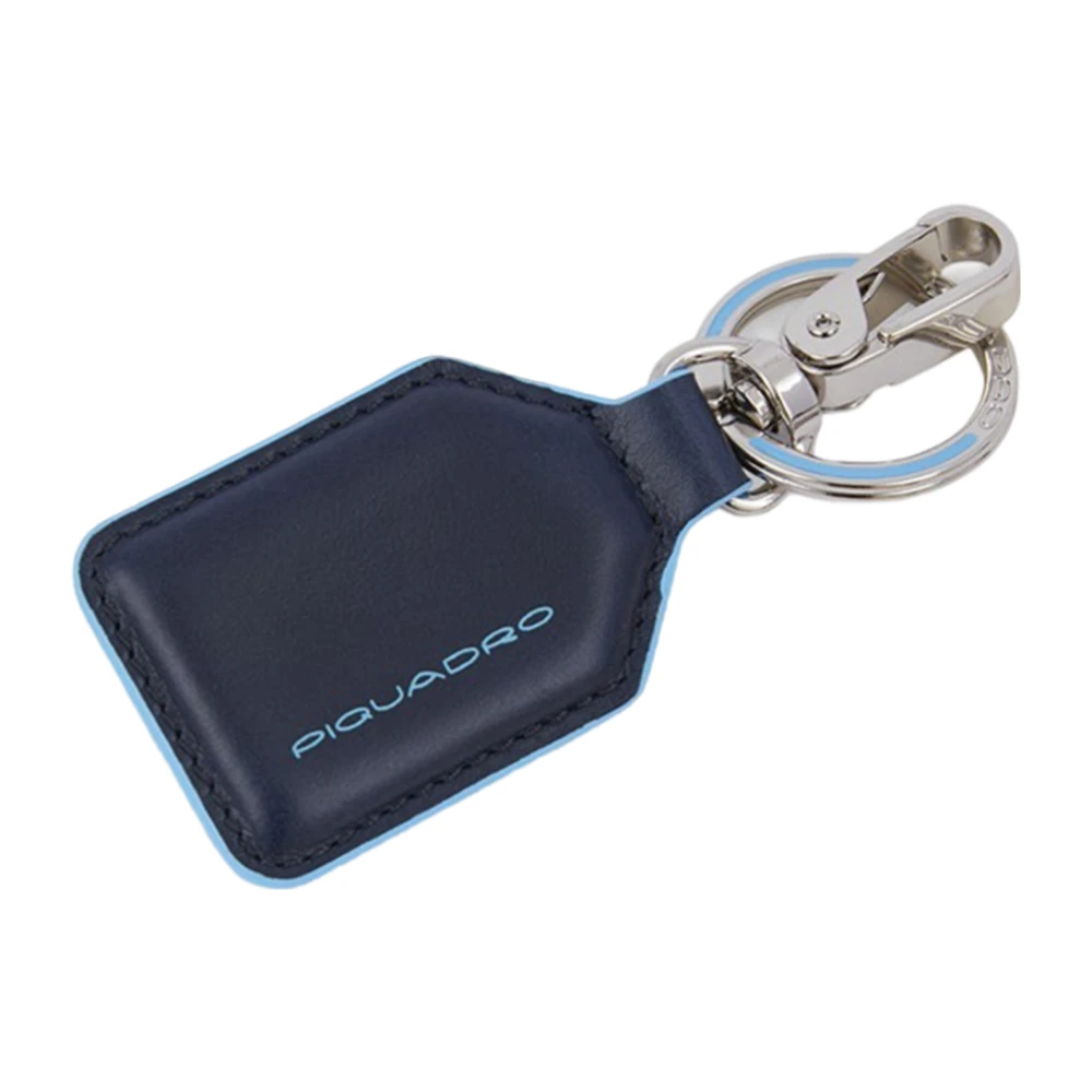 Piquadro Men's Blue Keychains, One Size, Leather Clasp Wallet