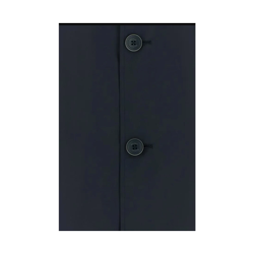 Herno Blauwe polyester jas met metalen logo Blue Heren