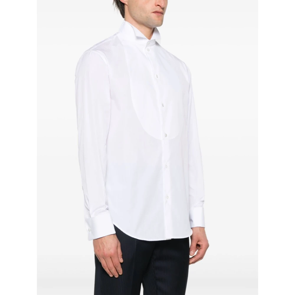 Emporio Armani Witte Button-Up Shirt Wingtip Kraag White Heren