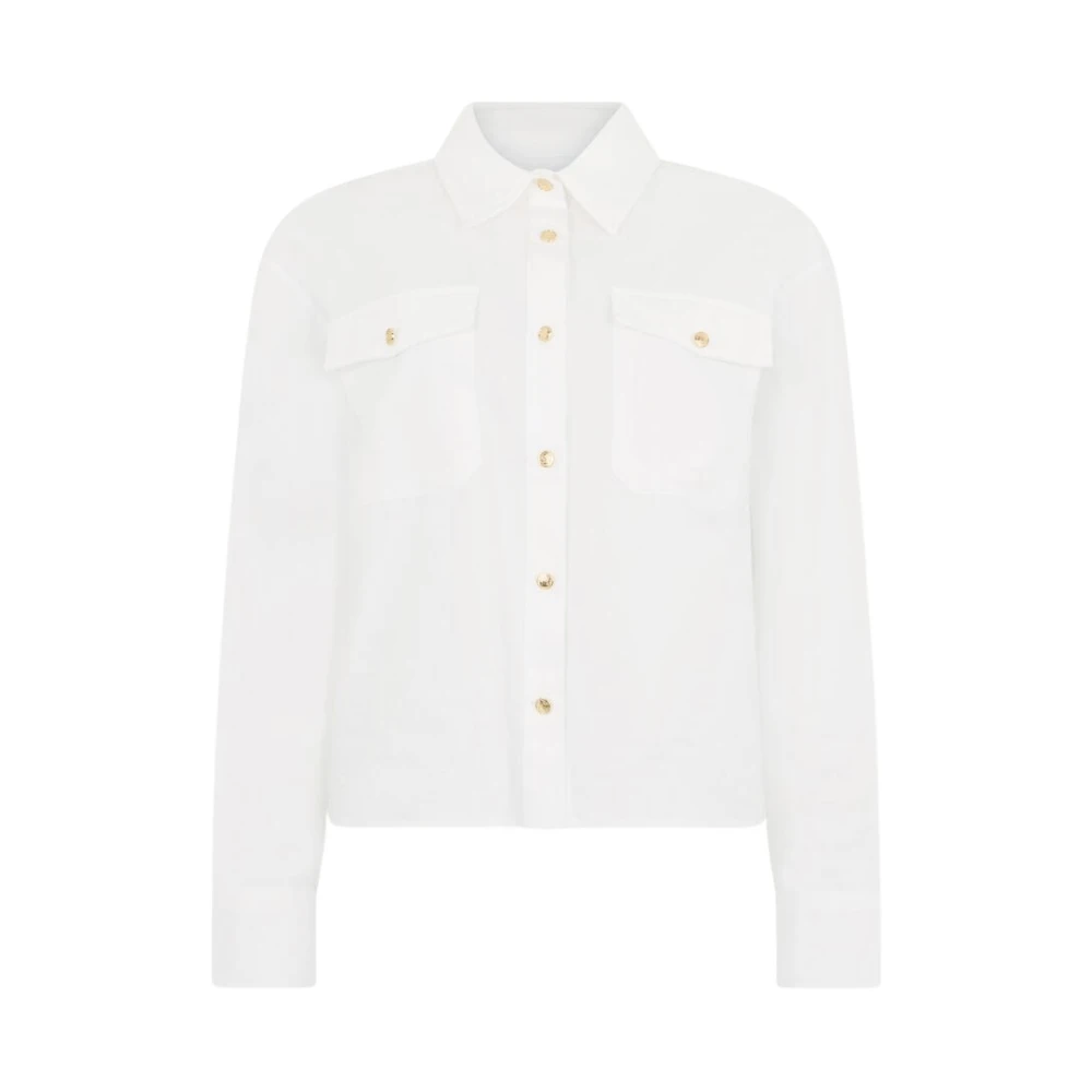 Roberto Cavalli Classic Tailored Shirt - Female - Shirts - Beige - L - Blouses & Shirts