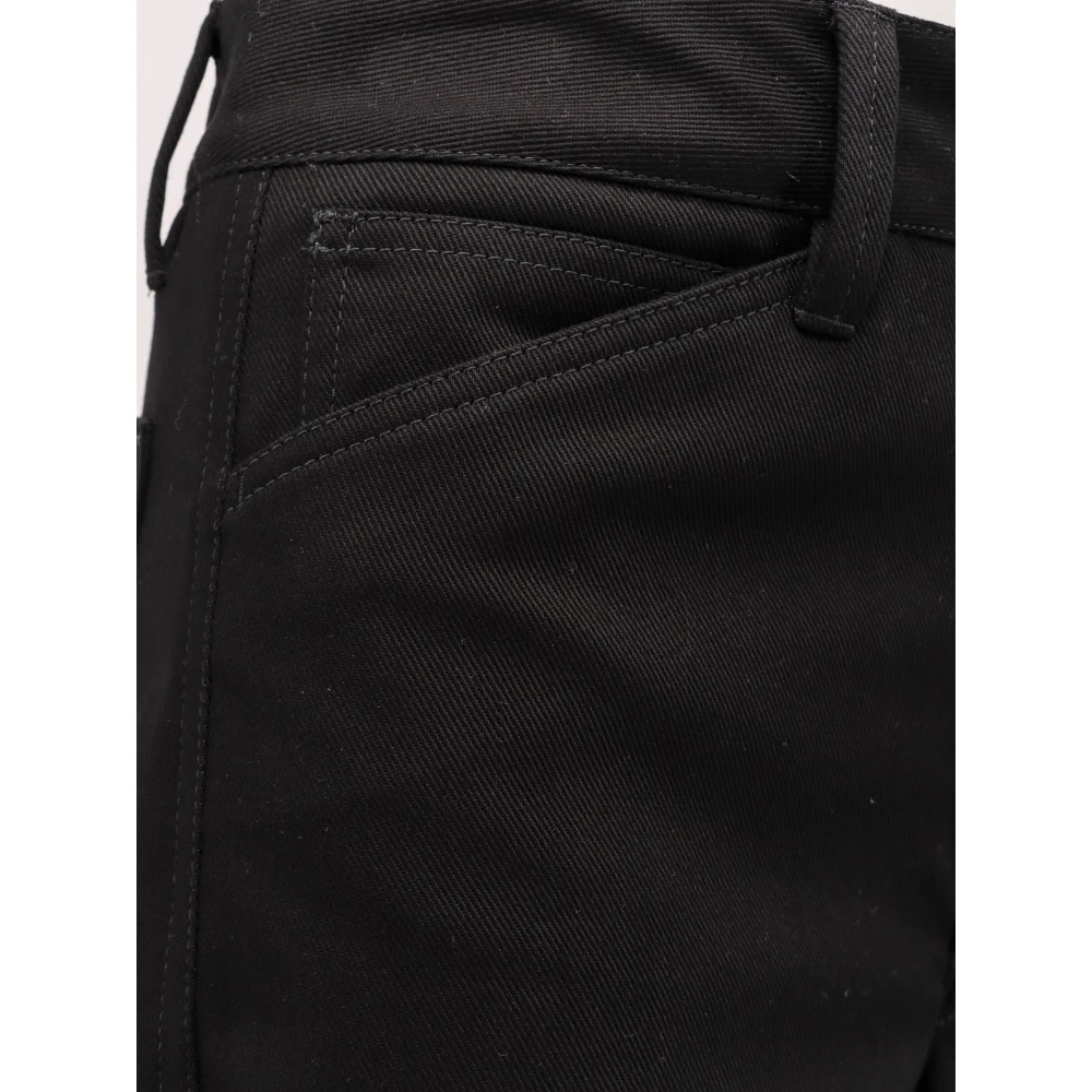 Lemaire Hoge Taille Gedraaide Katoenen Broek Black Dames