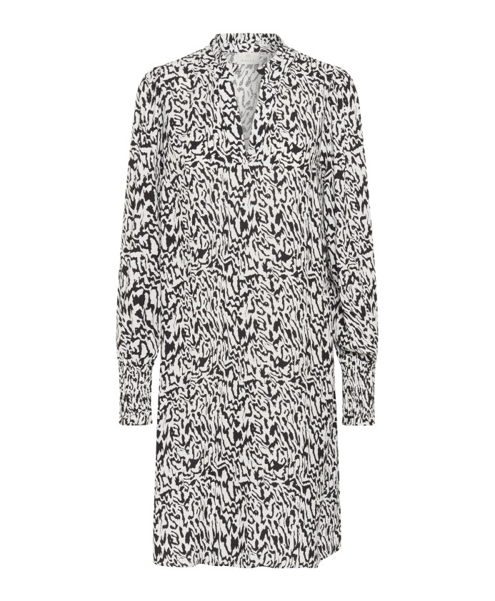 robe-a-lignes-graphiques-avec-poignets-smock
