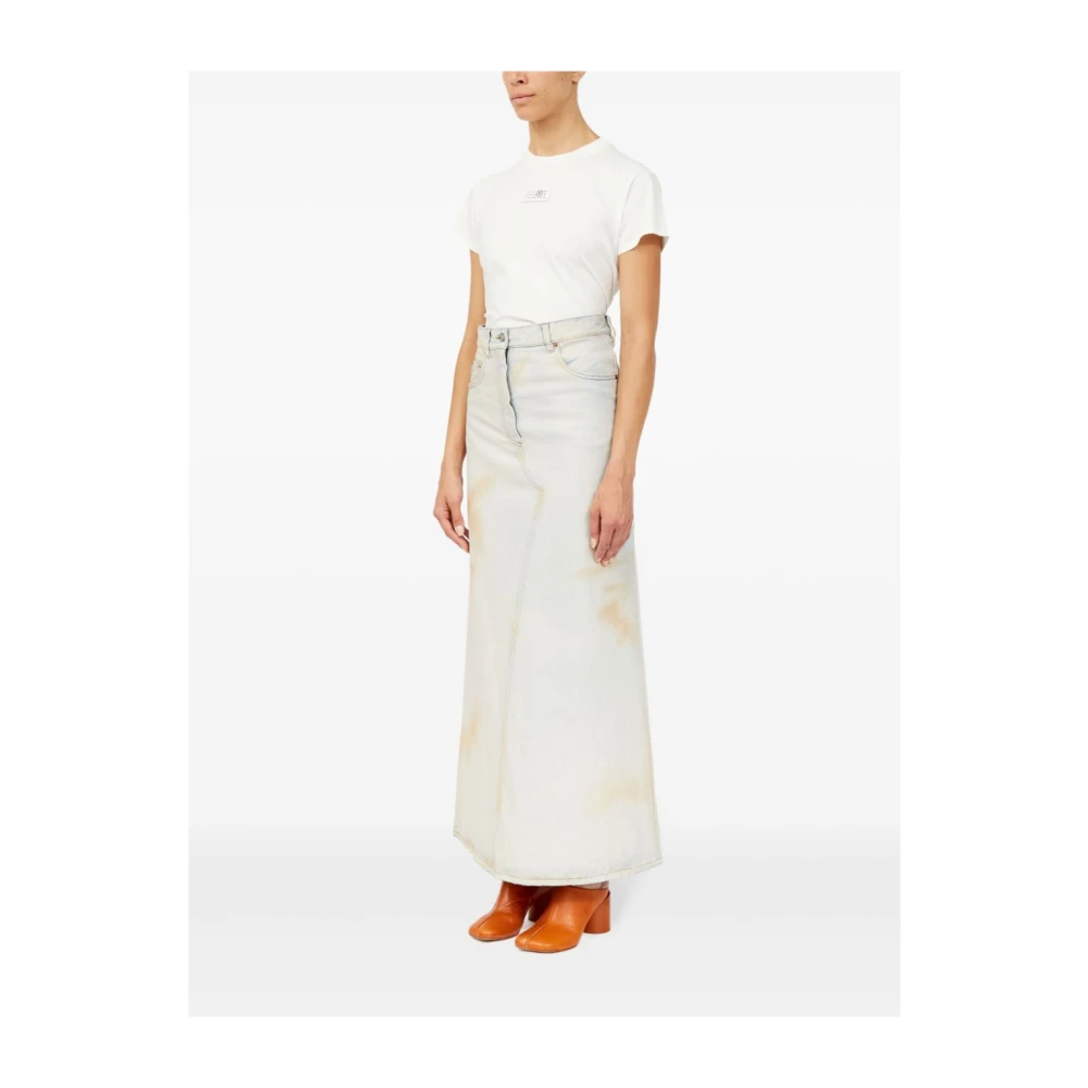 MM6 Maison Margiela Heldere Blauwe Denim Rok Blue Dames