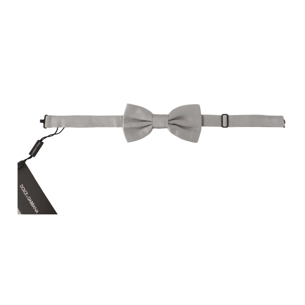 Dolce & Gabbana Grijze Zijden Strikdas Gray Heren