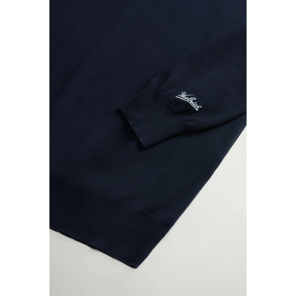Woolrich Katoenen Crewneck Sweater Blue Heren