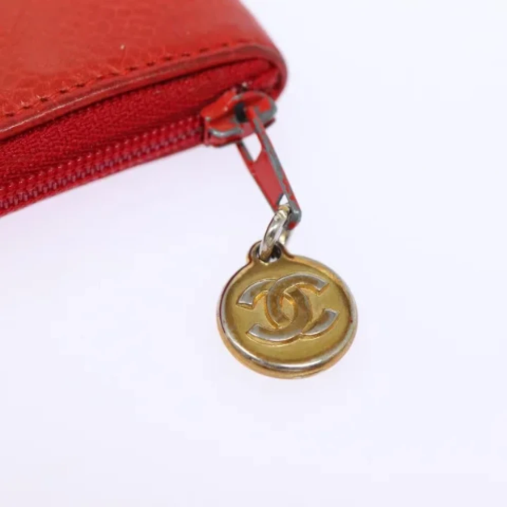 Chanel Vintage Pre-owned Leather wallets Red Dames