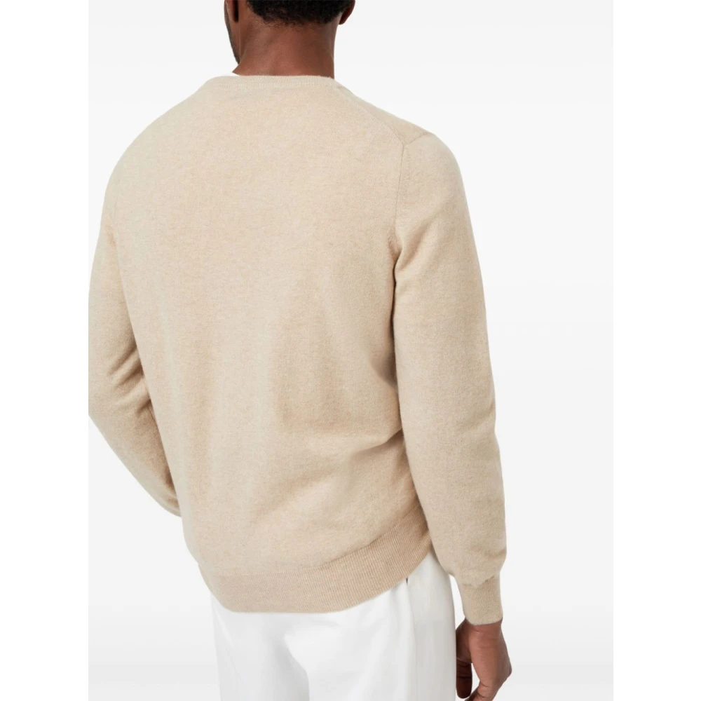 BRUNELLO CUCINELLI Kasjmier Gebreide Trui Beige Brown Heren