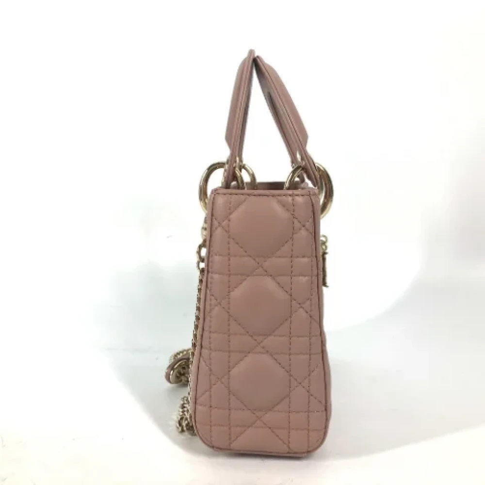 Dior Vintage Pre-owned Leather dior-bags Beige Dames