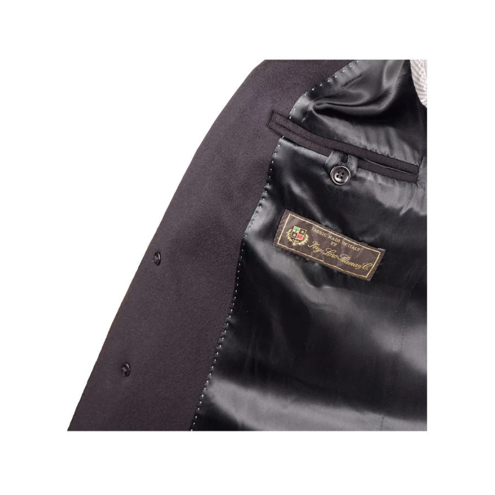 Made in Italia Elegante donkerblauwe wollen jas Blue Heren