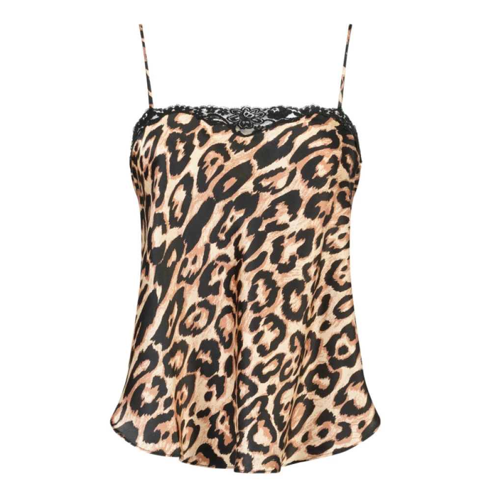 Mes Demoiselles Luipaard Zijden Kant Top Multicolor Dames