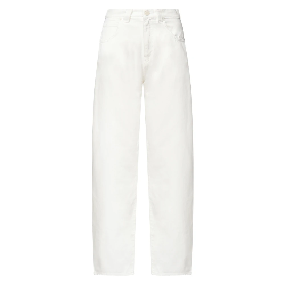 PINKO, Straight Jeans, female, White, W27, White Balloon Fit Cotton Jeans