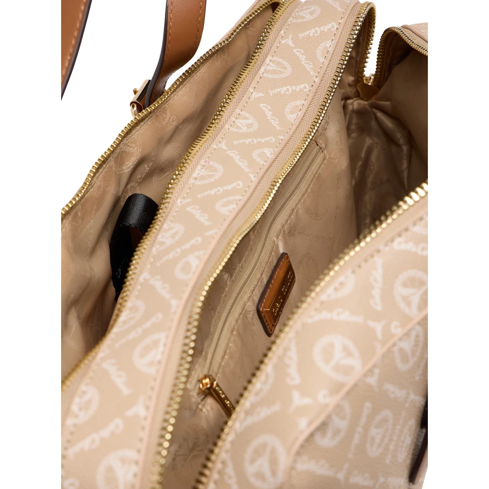 carlo colucci Professionele Business Tas met Logo Print Beige Heren