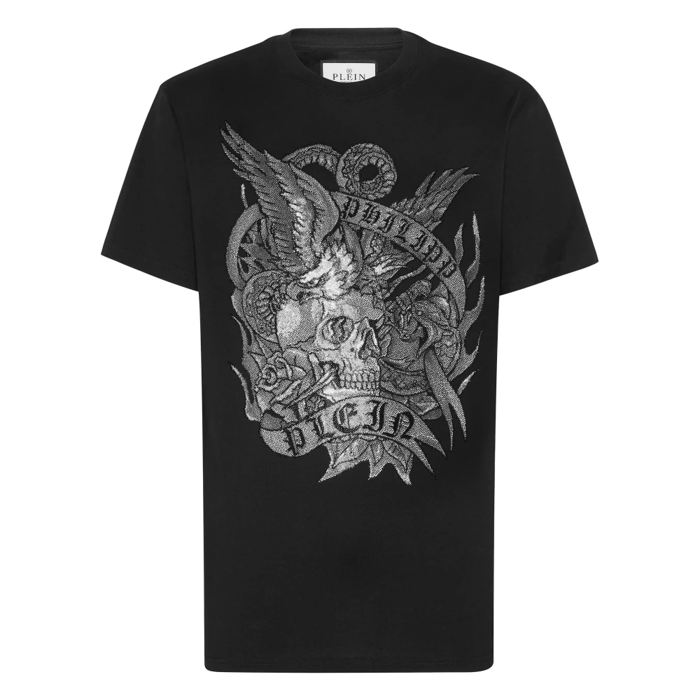 Philipp Plein Zwart Tattoo Strass T-shirts en Polos Black Heren