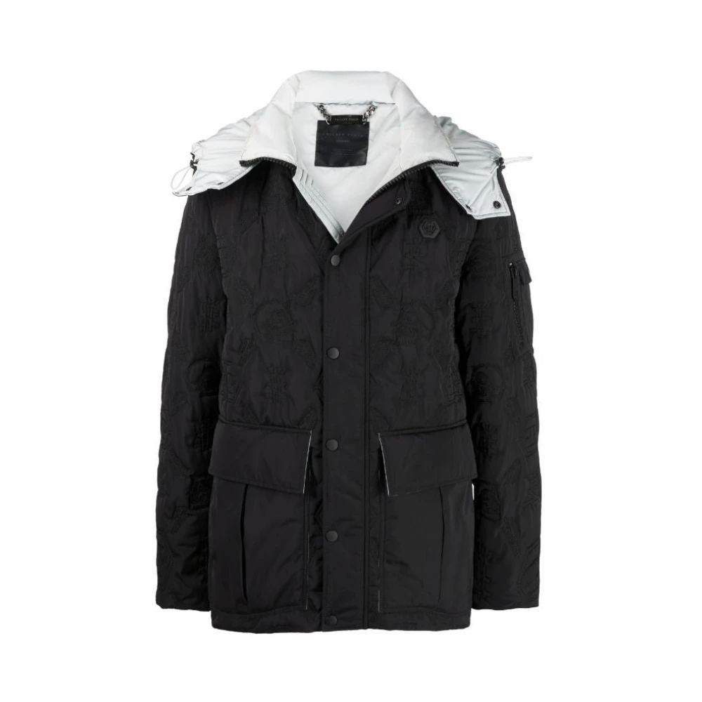 Philipp Plein Zwarte Nylon Jas Black Heren