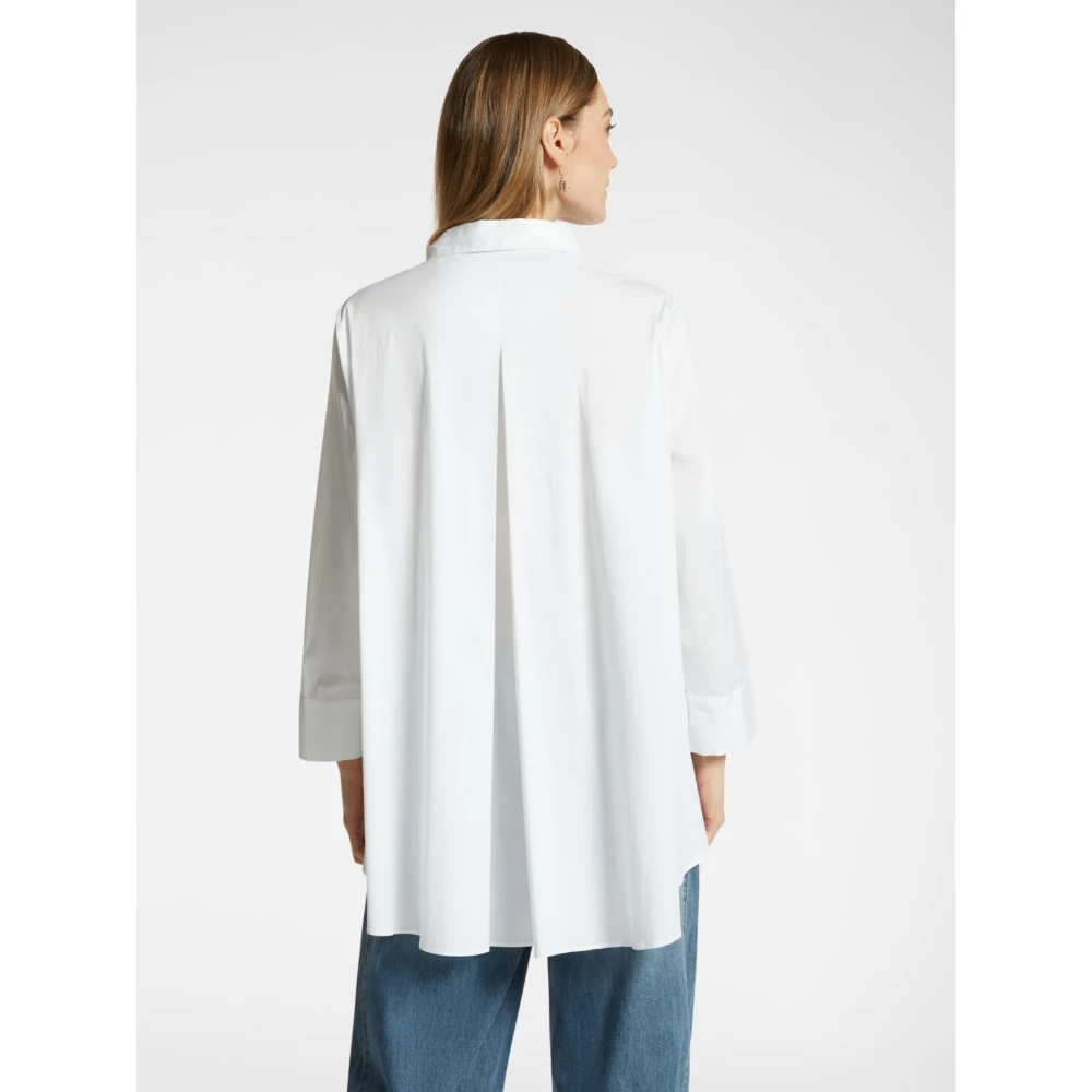 Elena Mirò Wijde popeline shirt White Dames
