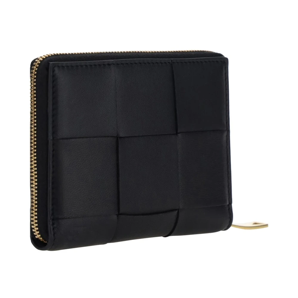 Bottega Veneta Zwarte leren portemonnee voor vrouwen Black Dames