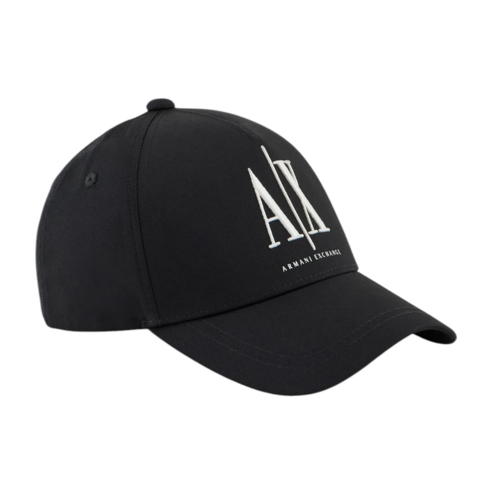 Armani Exchange Zwarte Bedrukte Katoenen Pet met Gesp Black Heren
