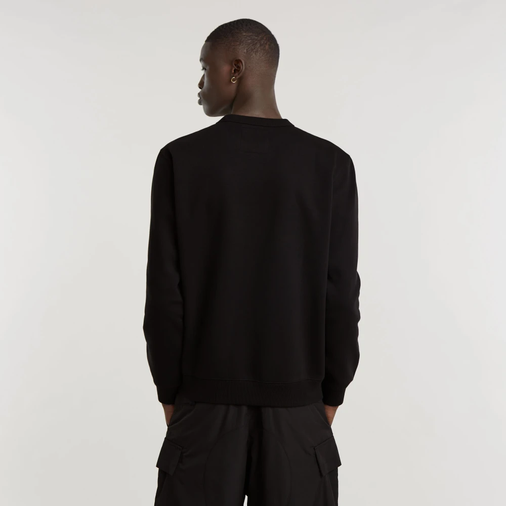 G-Star Gestapelde Logo Sweater Rechte Pasvorm Black Heren
