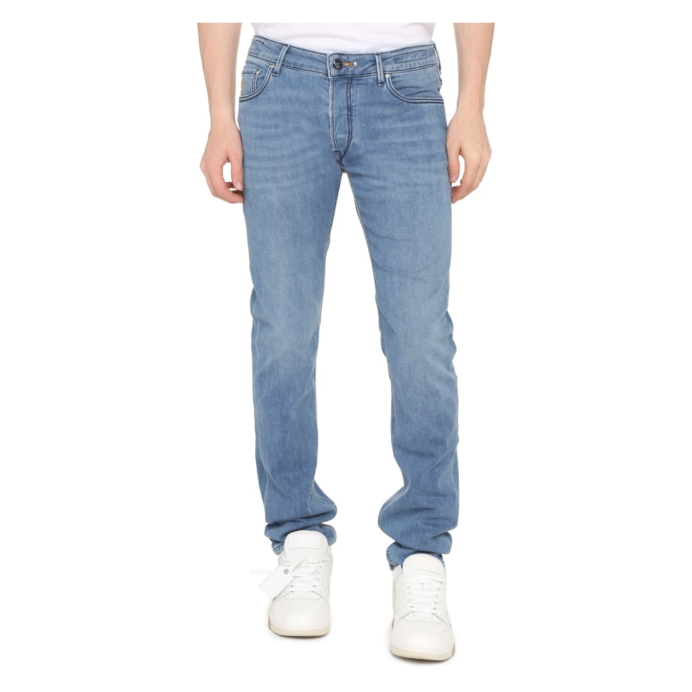 Hand Picked Slim Fit Jeans met Metalen Knopen Blue Heren