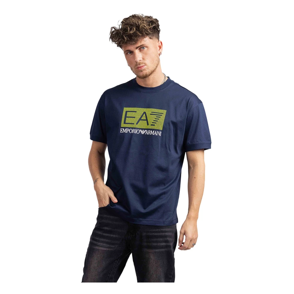 Emporio Armani Fluo Logo T-Shirt Heren Donkerblauw Blue Heren