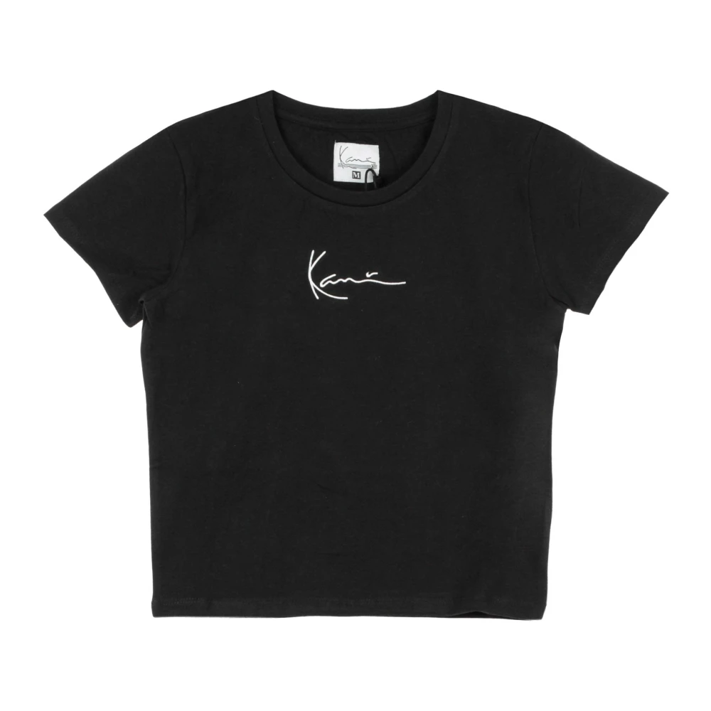 Karl Kani Signature Crop Tee Zwart Wit Black Dames