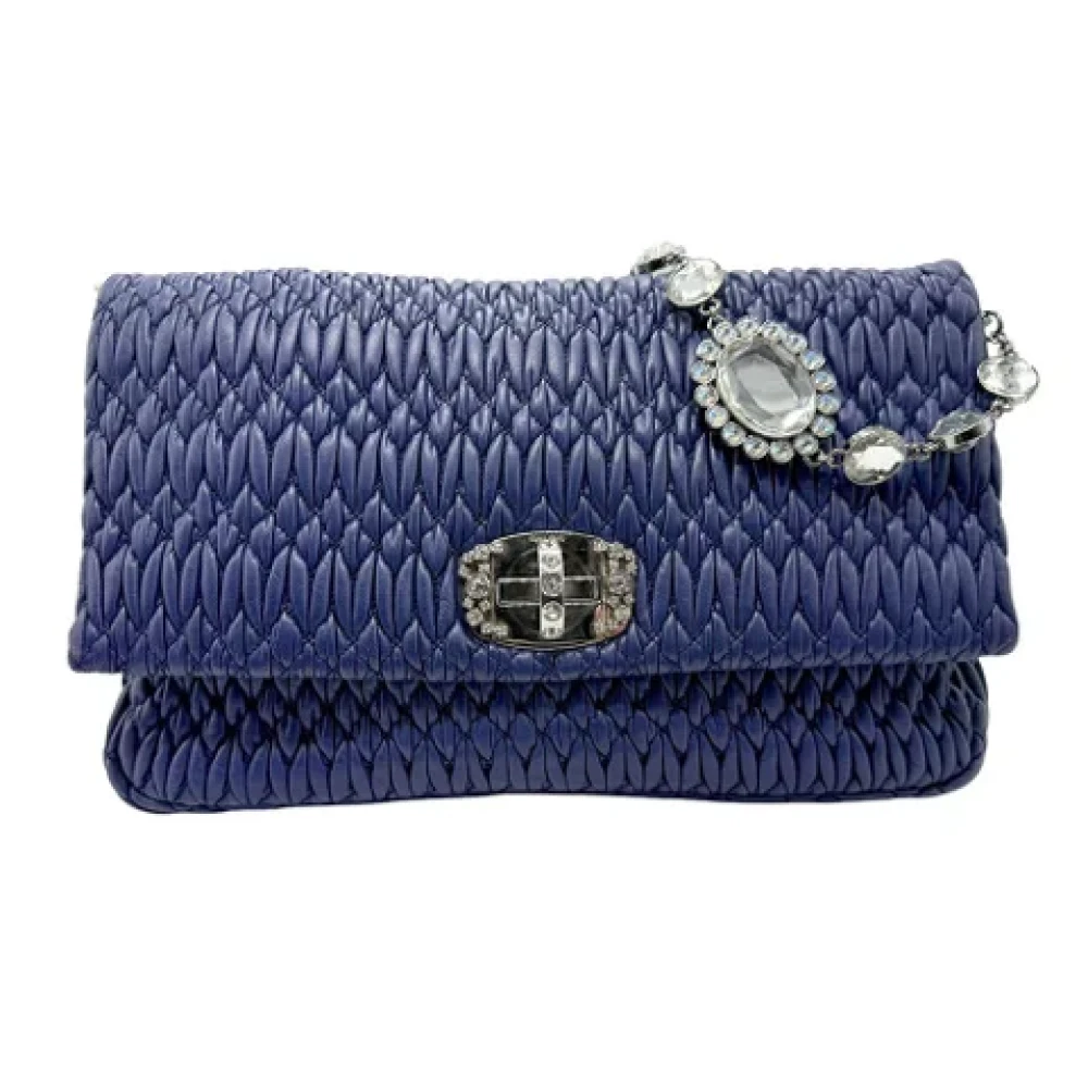 Miu Pre-owned Leather shoulder-bags Blue Dames