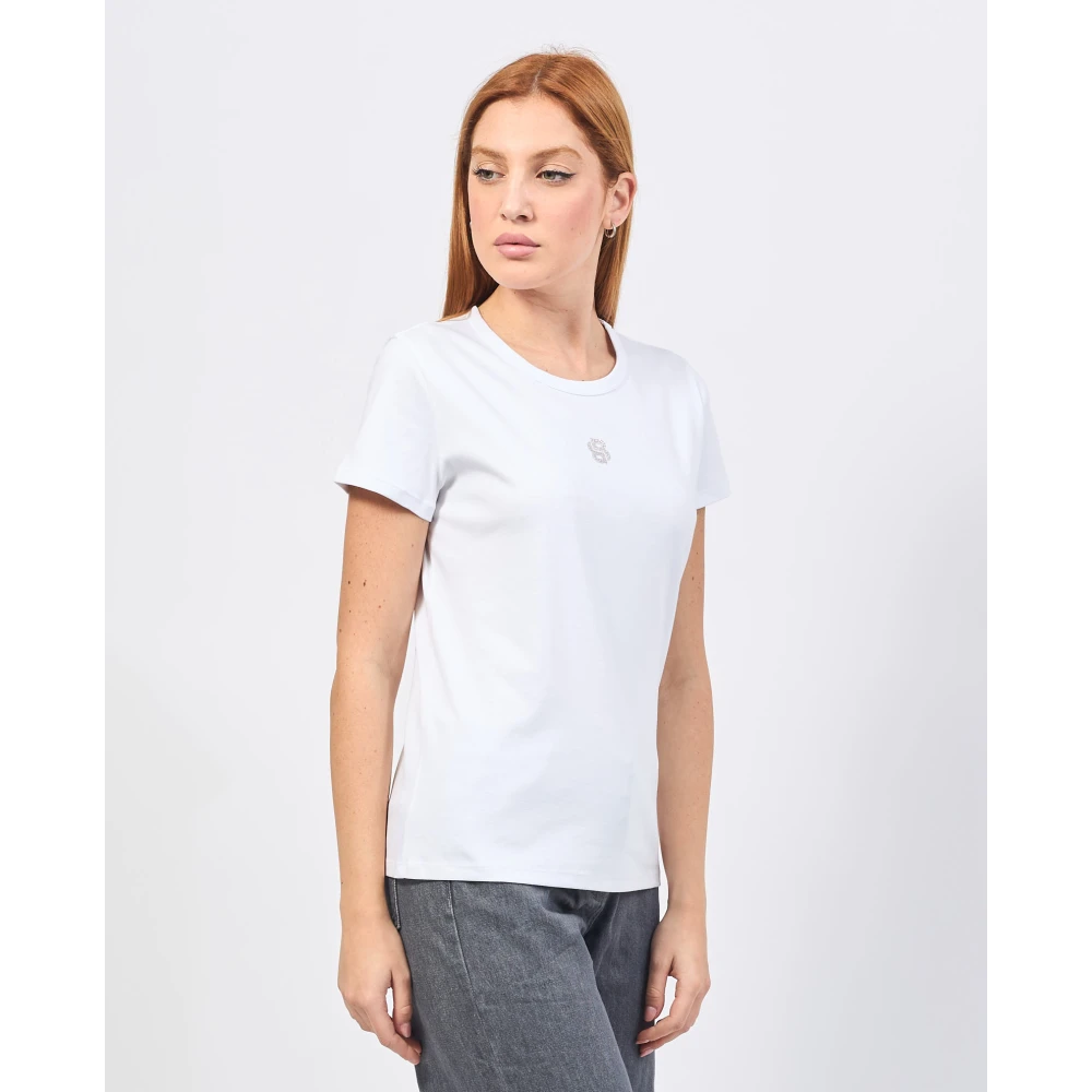 Hugo Boss Witte T-shirt met Double B-monogram White Dames