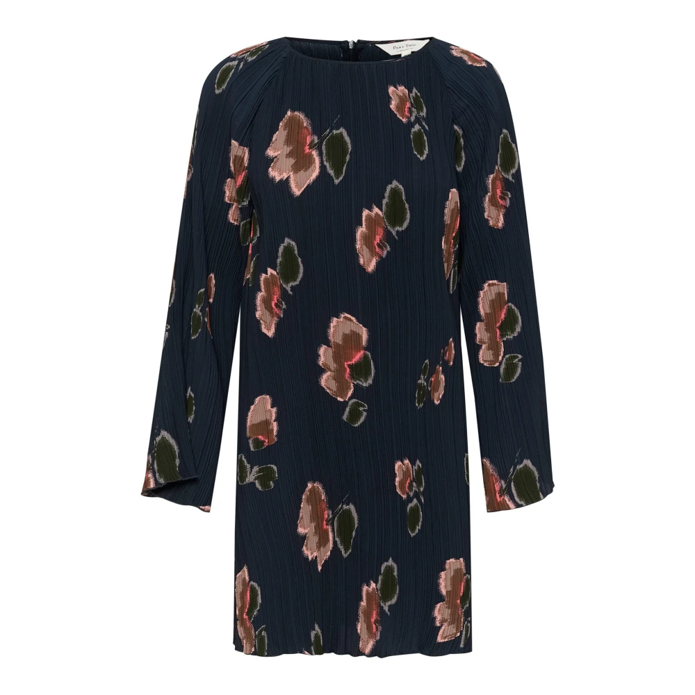 Part Two Blue Navy Blurred Flower Dress Milanaspw Dr - Female - Short Dresses - M - Dresses
