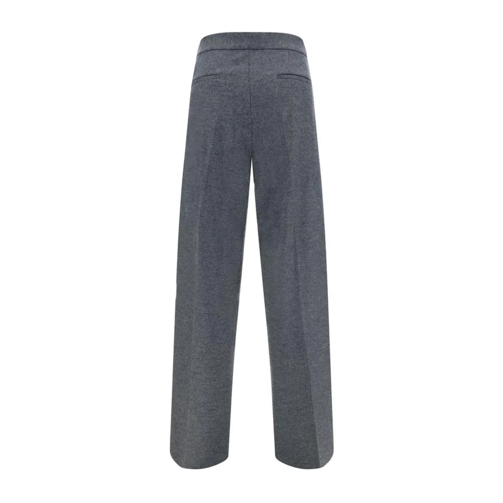 Jil Sander Melange Wol Hoge Taille Broek Gray Heren