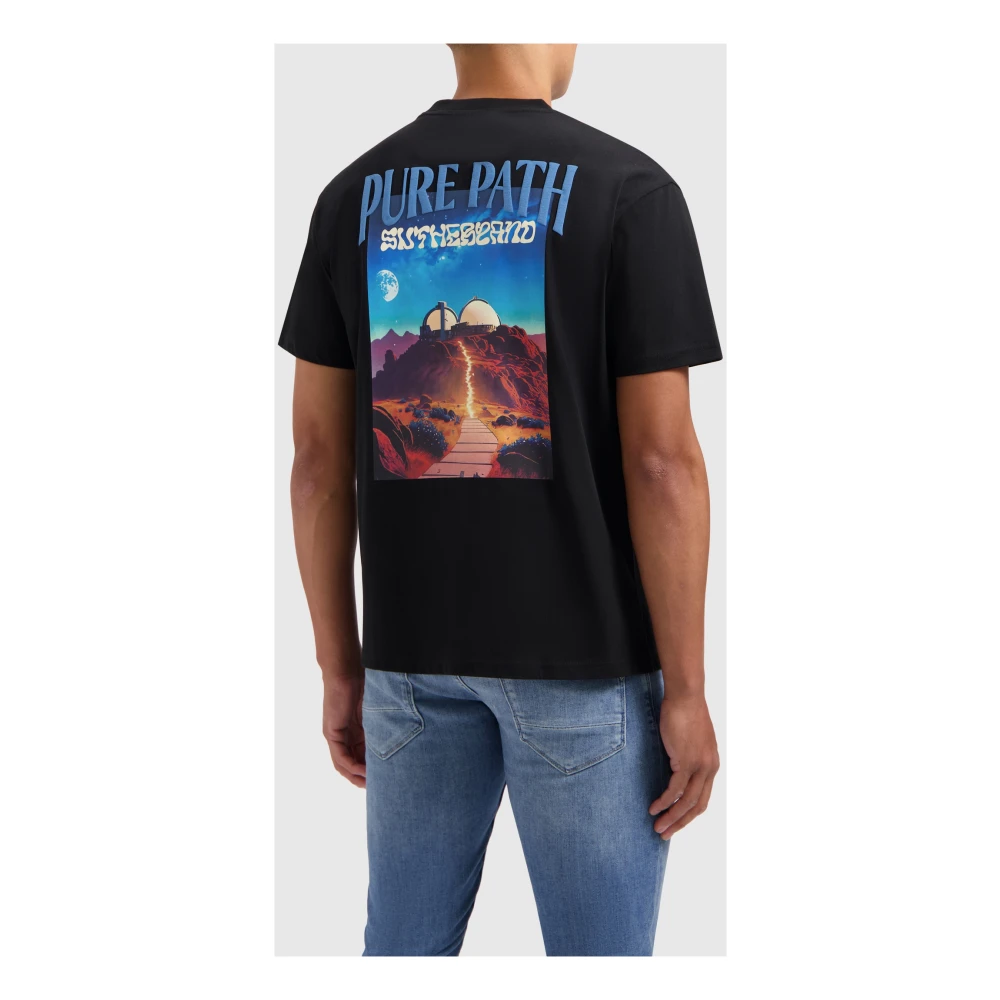 Pure Path Observatory T-shirt met digitale print Black Heren