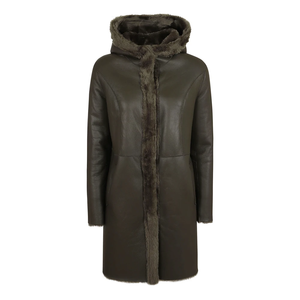 Arma Chique Leren Jas Nude Neutrals Green Dames