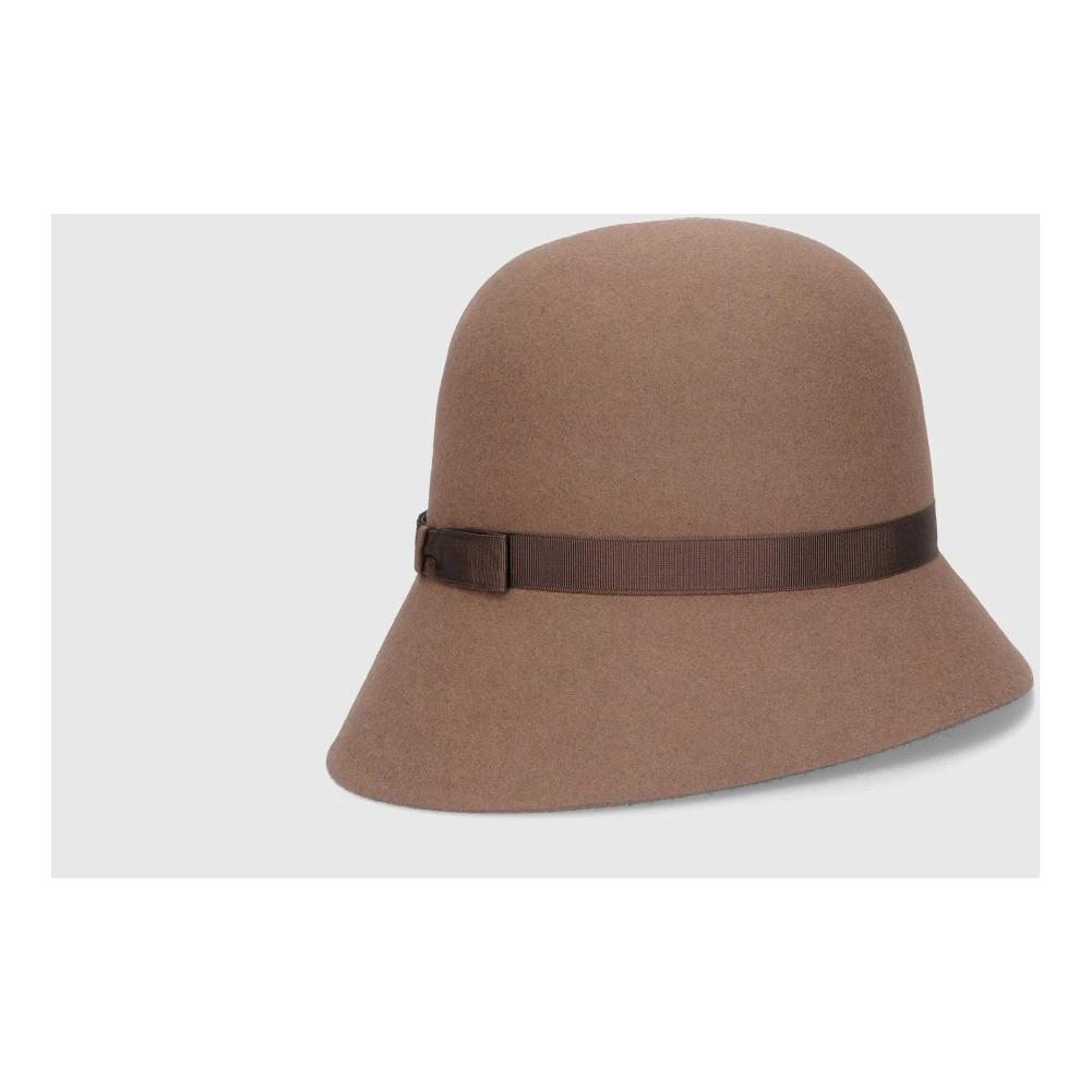 Borsalino Retro-stijl Cloche Hat Brown Dames
