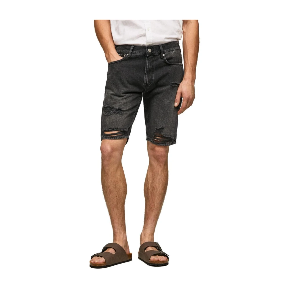 Pepe Jeans Men's Black Denim Shorts, W31, Denim Shorts