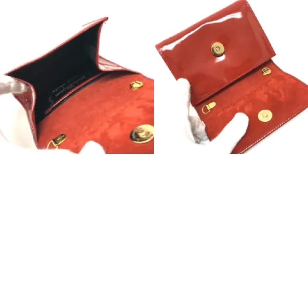 Salvatore Ferragamo Pre-owned Leather pouches Orange Dames