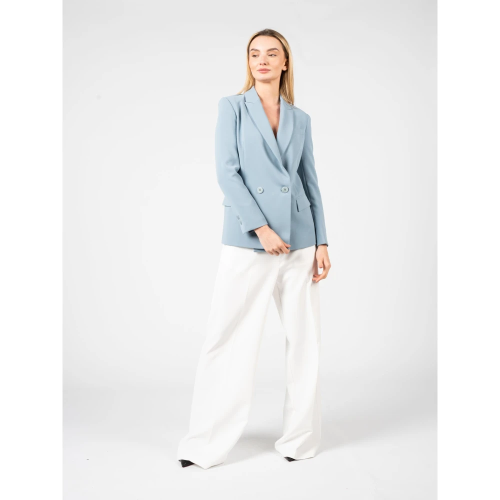 pinko Elegant Dubbelbreasted Blazer Blue Dames