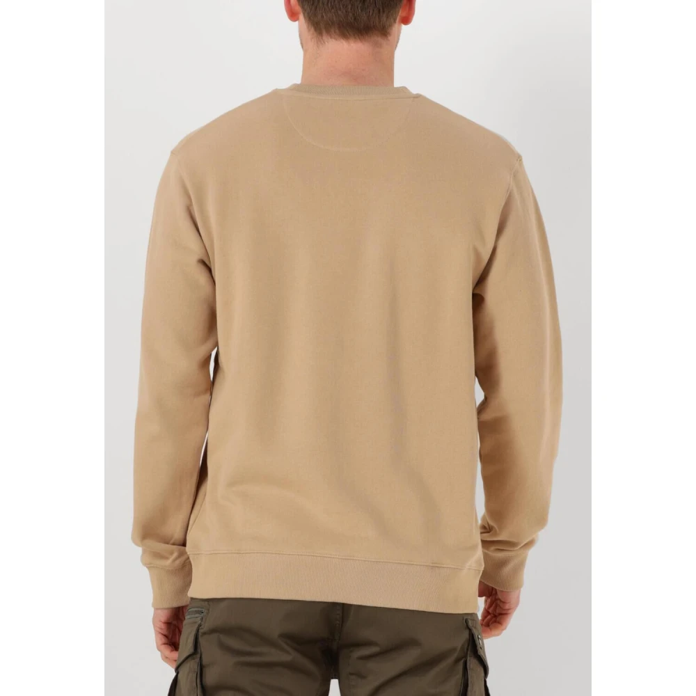 Scotch & Soda Badge Logo Crew Sweatshirt Beige Heren