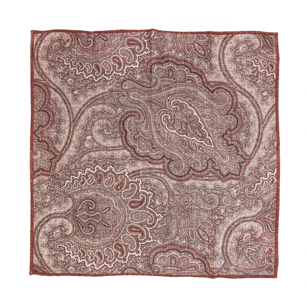 Paisley Jacquard Korallrød Silkeveske