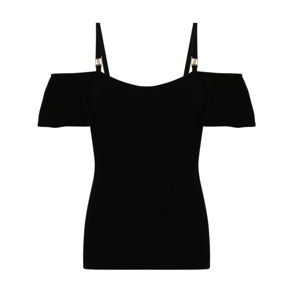 Liu Jo Zwart Geribbelde Tank Top Sweater Black Dames